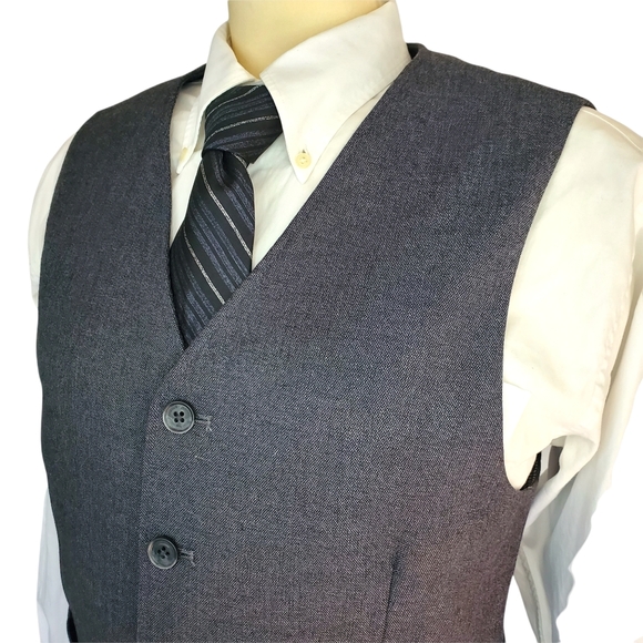 Joseph Abboud Poly Rayon Wool Spandex Blend Vest Men's Medium, Large Charcoal - Picture 2 of 7